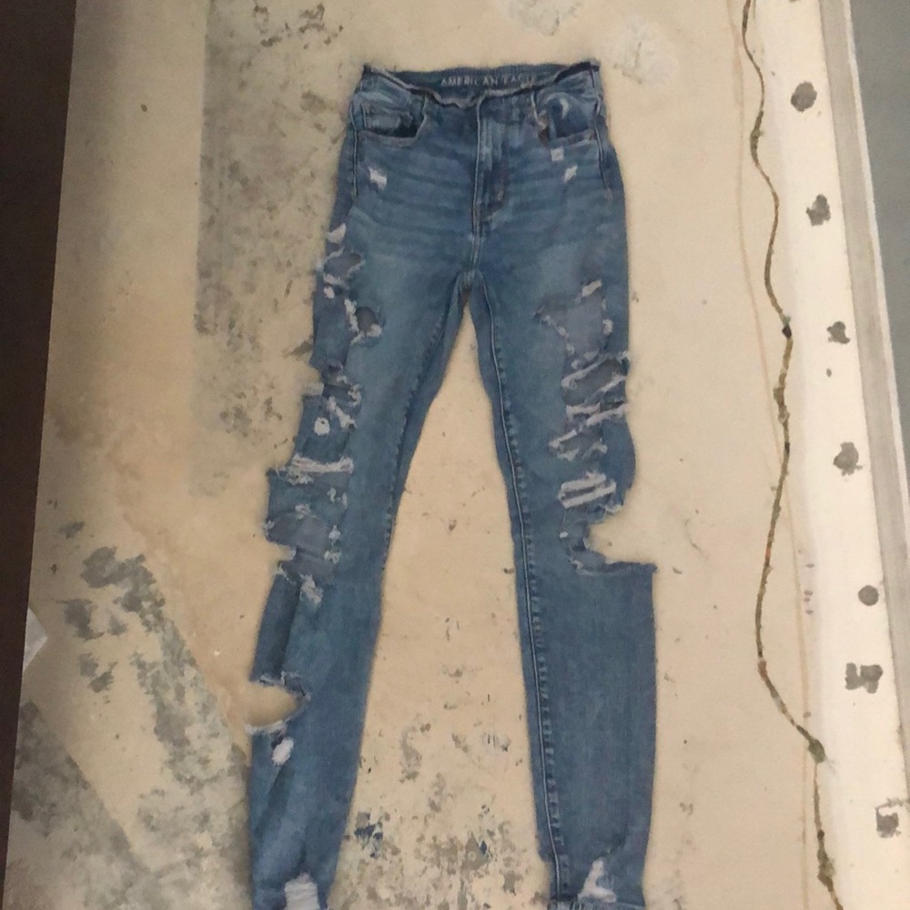 Size 00, Light Washed Ripped American Eagle Jeans